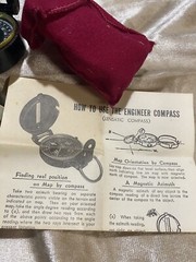 Vintage Engineer’s Lensatic Compass NOS Hunters Campers original box and pouch