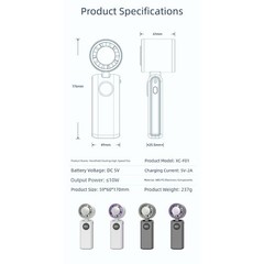 Rechargeable Handheld Turbo Fan 6000Mah USB Adjustable 135 Degree for Travel