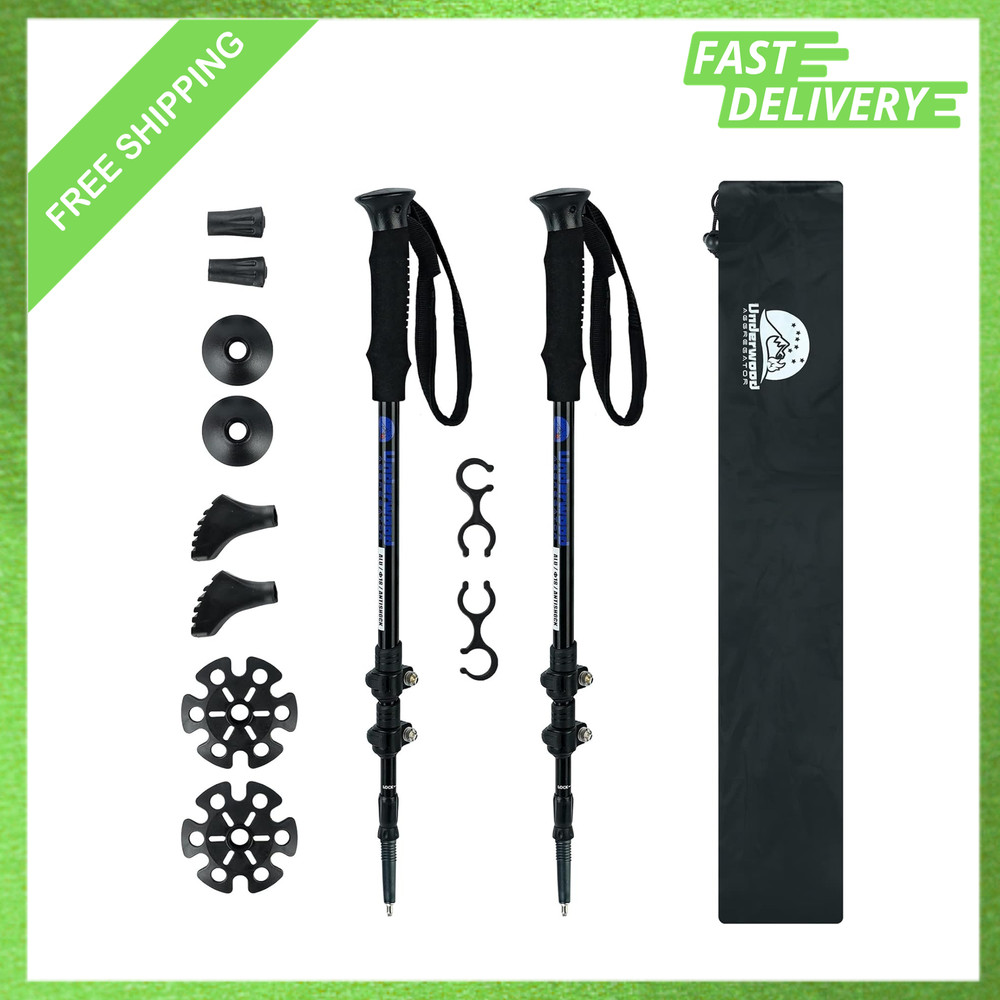 Trekking Poles Collapsible Hiking Poles Aluminum Adjustable Walking Sticks for
