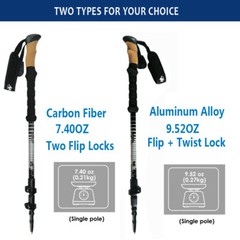 2Pack Trekking Walking Hiking Sticks Poles Adjustable Alpenstock Anti-shock Cane