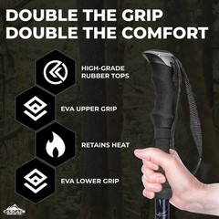 Cascade Mountain Tech Trekking Poles – Aluminum One Size, Orange (EVA Grip)