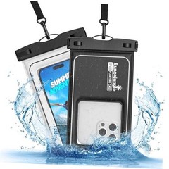 Waterproof Phone Pouch – 2 Pack IP68 Floating Waterproof Phone White & Black