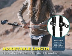 Trekology Trek-Z 100-120cm for Height: 4‘11 to 5'10, TREK-Z Black