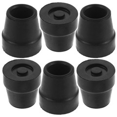 6Pcs Replacement Rubber Tips for Quad Cane Durable Non Skid Black