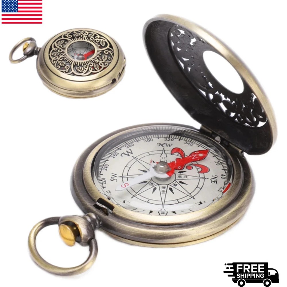 Outdoor Brass Compass Portable Waterproof Pocket Navigation Camping Hiking Tool*