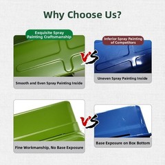 Compact 36x15x11cm Metal Camping Toolbox with Felt Lining and Ergonomic Handle