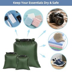 3PCS Waterproof Dry Bags, Lightweight Dry Bags For Kayaking All Green