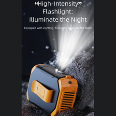Portable Neck Fan with Waist Clip and 5 Speed Settings USB Rechargeable 1800mAh
