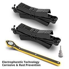 Camper Wheel Chock Stabilizer 2 Sets, Double Tire Spacing:3.5in-12in, Black
