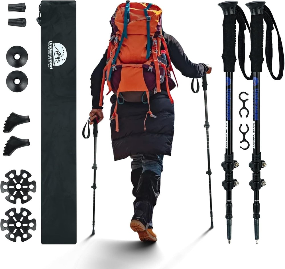 Hiking Poles Nordic Walking Stick for Men and Women Telescopic 2 Pack Trekking