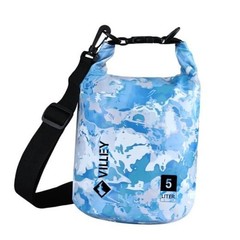Dry Bag Waterproof Roll Top Storage Backpack, Keeps Gear Dry 5L Blue Camo