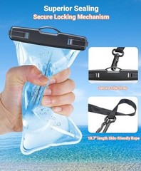 【2 Pack】 Waterproof Phone Pouch【Easy Lock & Heavy Duty】IPX8 Water Proof Cell