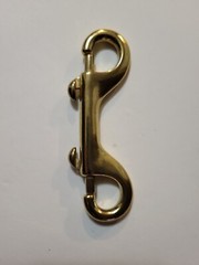 4″ solid brass double ended snap hook Marine Grade thumb release spring clip