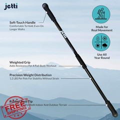 jetti Weighted Walking Stick Black Small