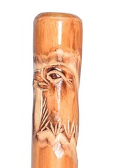 3pc Detachable Hiking Walking Stick Set – 55″ Fir Wood, Compass, Animal Carving,