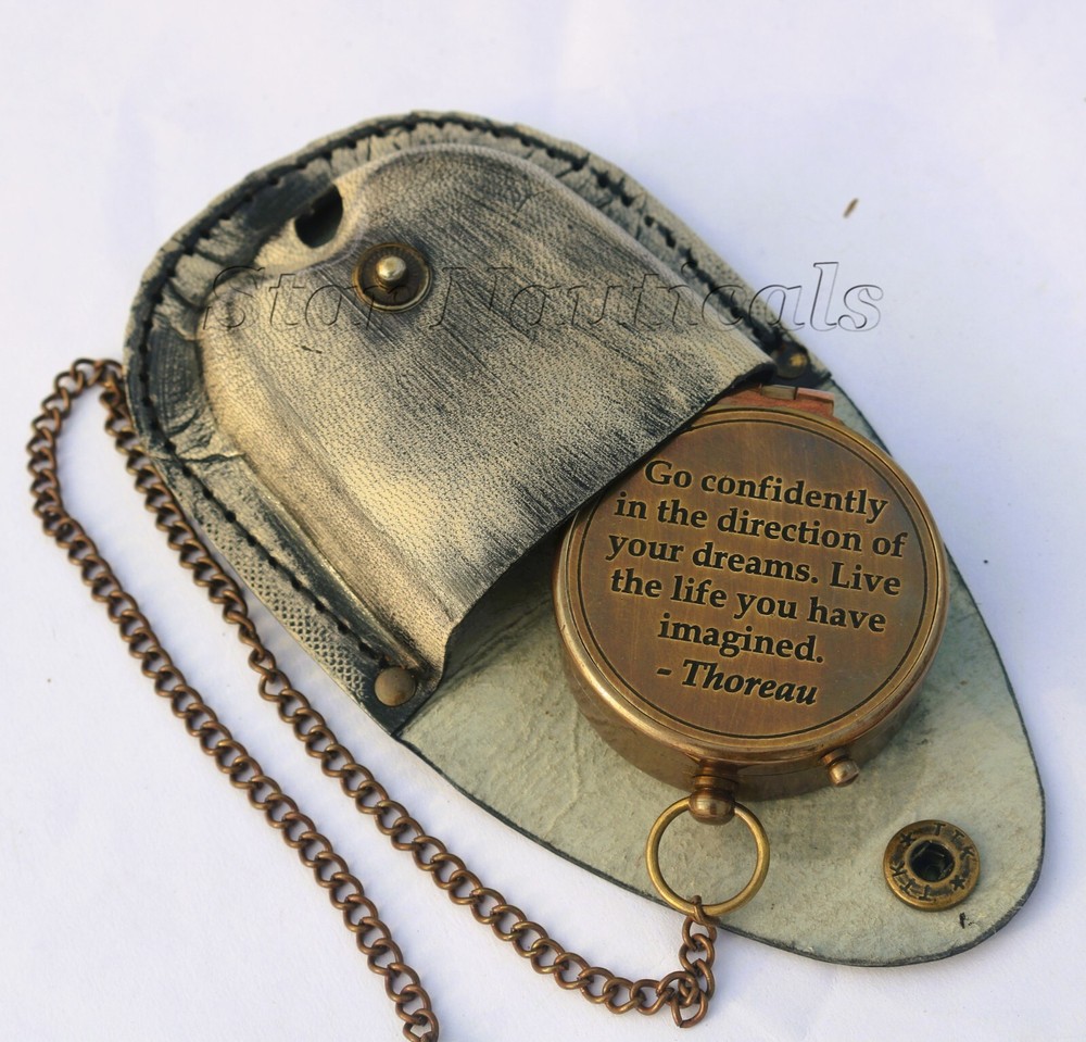 Go confidently in the direction of your dreams Antique Brass Compass