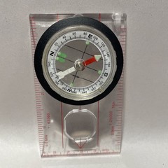 MAP COMPASS, Magnifier, Measuring Tool, No Lanyard. Good Condition.