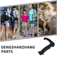 Black Plastic Hiking Stick Handle with Comfortable Grip for Outdoor Trekking Use