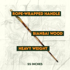 Survivor Series 55″ Hand Carved Wolf Hiking Stick, Weatherproof, Rope Wrapped, M