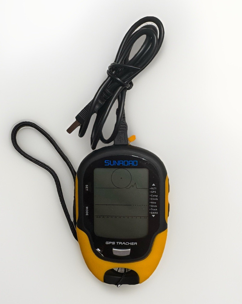 SUNROAD Handheld GPS Tracker GPS Device for Hiking, Plastic, Yellow/Black