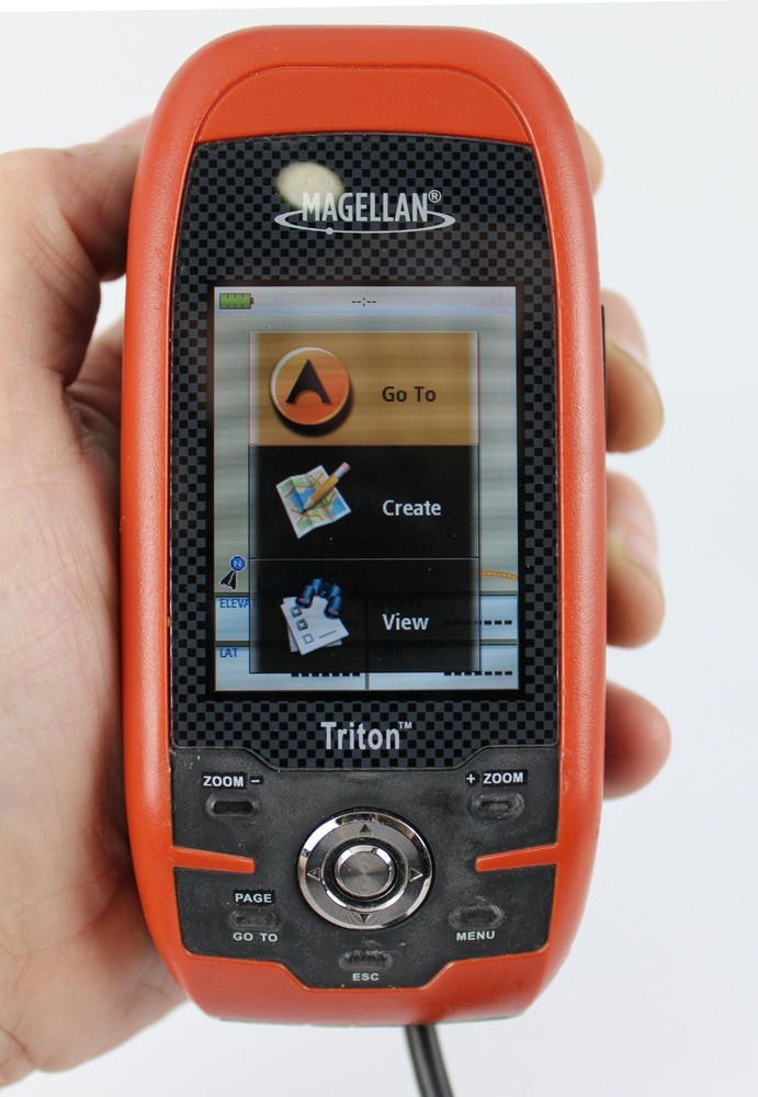 Magellan Triton 400 GPS Handheld Tested Works w/ Box Cable Manuals