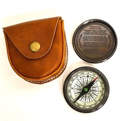 Brass Poem Compass With Leather Case Engrave Quote Gift Special Someone Xmas