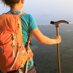 Walking Stick Handle Replacements, Wooden Cane Adapter Attachment for Trekking