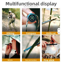 Multifunctional folding trekking pole mountain climbing, camping aluminum alloy