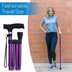 Lightweight Adjustable Folding Cane – Collapsible Walking Stick – 34″ to 38″
