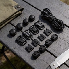 Backpack Elastic Expansion Strap 17pcs DIY Adjustable Buckle Set for Hiking