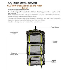 Space Saving 3 Layer Drying Net Rack for Fruits Vegetables Herbs Easy Assembly