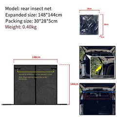 Car Reargate Breathable Mesh 148x144cm for SUV Van with Magnetic Strip