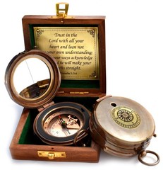 Trust in The Lord Proverbs 3 56 Engraved Compass Hiking Survival Military Sig…