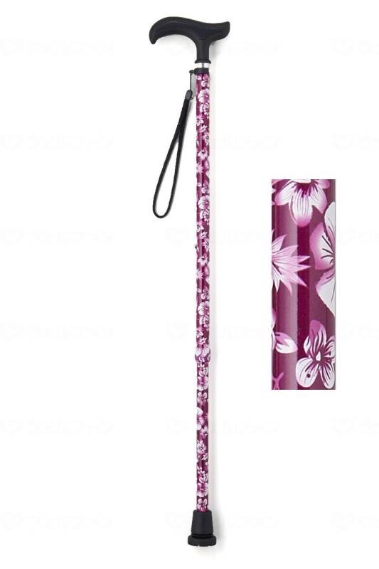 Welfan Magokoro Walking Cane Basic 9791 Floral Wine