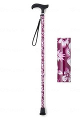 Welfan Magokoro Walking Cane Basic 9791 Floral Wine
