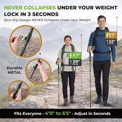 3K Carbon Fiber Trekking Poles with Cork Grips – Pair of Ultralight Hiking Poles