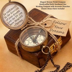 Solid Brass Compass | Antique Nautical Design with Thoreau