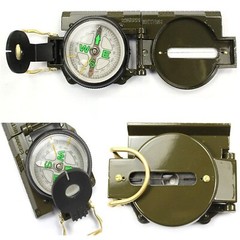 Lensatic Compass Military Camping Survival Marching Plastic Pocket Army Style