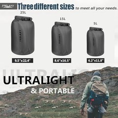 Waterproof Dry Bag 2 Pack/3 Pack, Lightweight Portable Dry Bags, 3 Pack – Gray