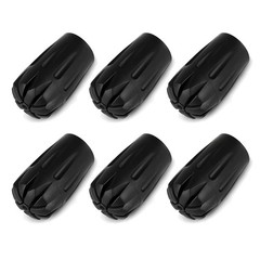 6 Pack Rubber Trekking Pole Tips Protectors Replacement for Hiking Walking Poles