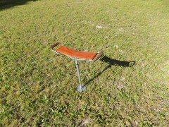 Aluminum SCOT SEAT Hunt Walk Camp Fish Golf ChairStool Leather VTG 1955 Ariz USA