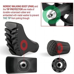 4pcsTrekking Pole Tips Boot, Walking Stick Rubber 2.05X1.85X0.98″, Black