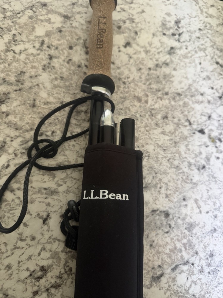 LL Bean fold up hiking trekking pole + case