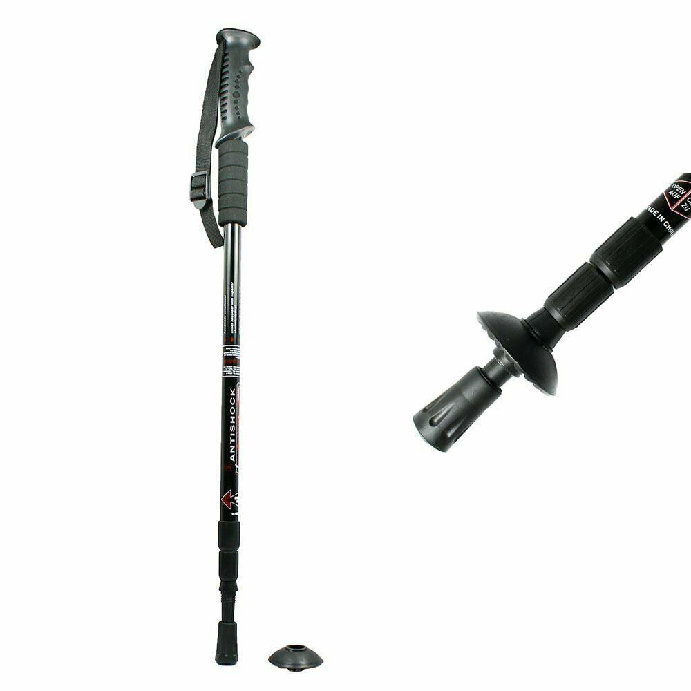 Anti-shock Walking Hiking Stick 3 Section Retractable Adjustable Trekking Stick