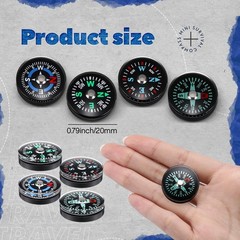100 Pcs Mini Survival Compass 20mm – Oil Filled Pocket Compass for Camping, Hiki