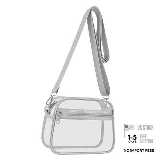 Clear Bag for Stadium Events Clear Sports Fan Handbags Purses with Large Silver
