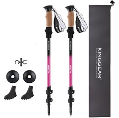 Kinggear Aluminum Walking Sticks (Pink) with Carrying Case