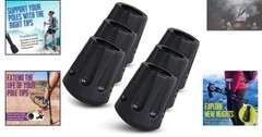 Universal Pack of 6 Walking Stick Tips with Embedded Metal for Extra Durability