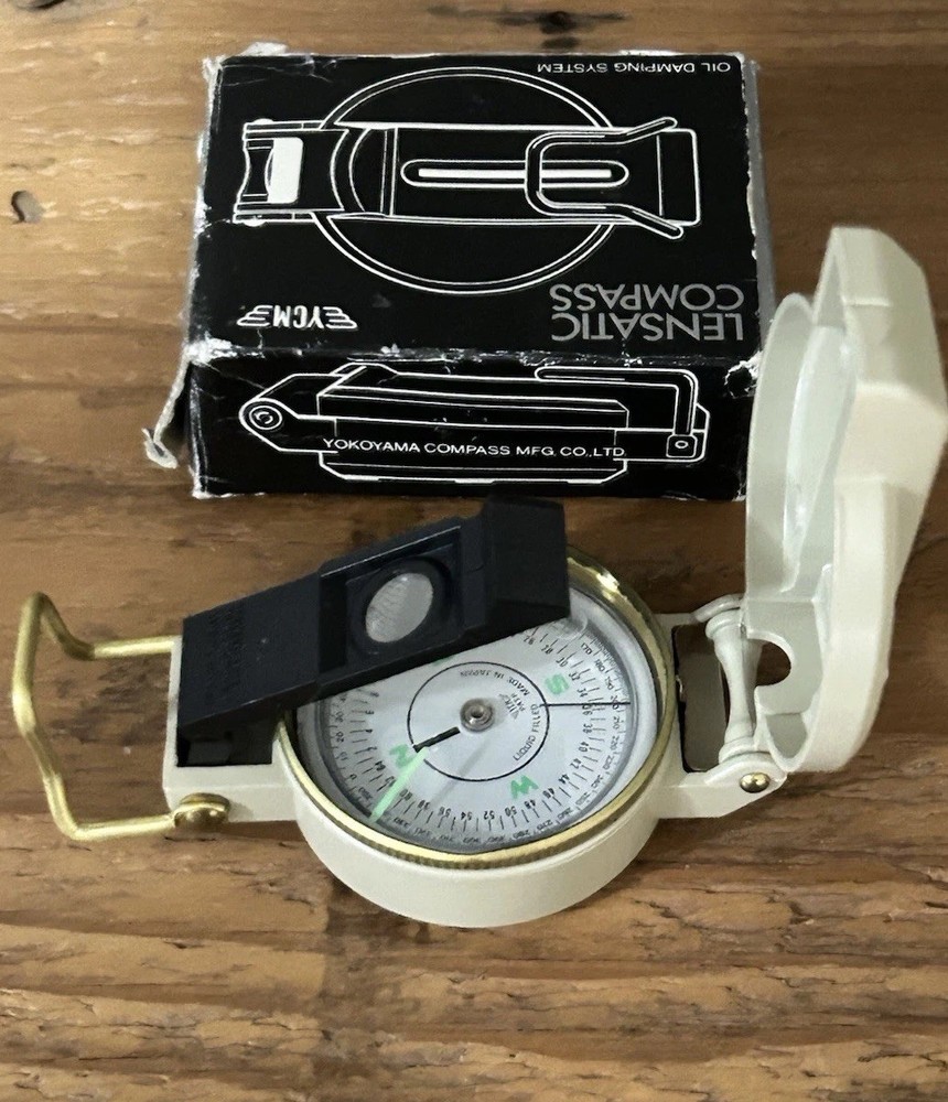 Vintage HeavyDuty MIL-SPEC YOCOYAMA LENSATIC COMPASS Made in Japan NEW-OLD-STOCK