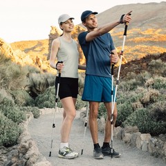 Lightweight Adjustable Aluminum Hiking Sticks With Cork Handle – Telescopic T…